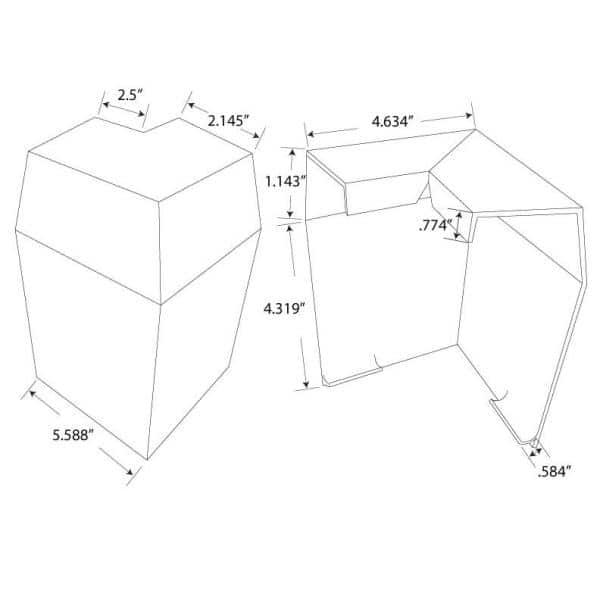 Gray and Off-White Polymer Baseboard Corner Cover