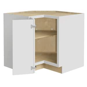 Grayson Pacific White Painted Plywood Shaker Assembled Corner Kitchen Cabinet Soft Close L 36 in W x 24 in D x 34.5 in H