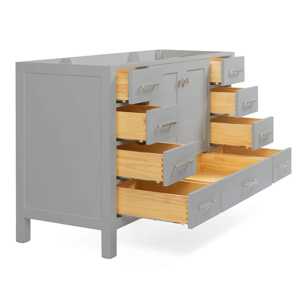 Cambridge 54" Grey Solid Wood Freestanding Bathroom Vanity