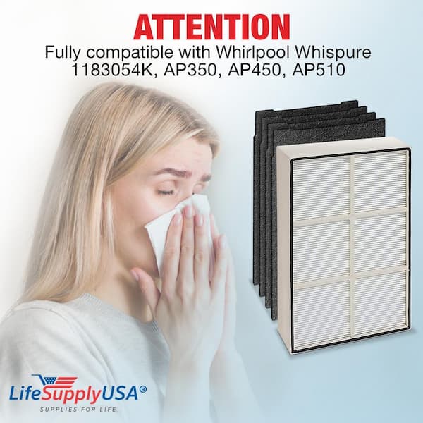 LifeSupplyUSA Complete Set for Whirlpool Whispure Air Purifiers