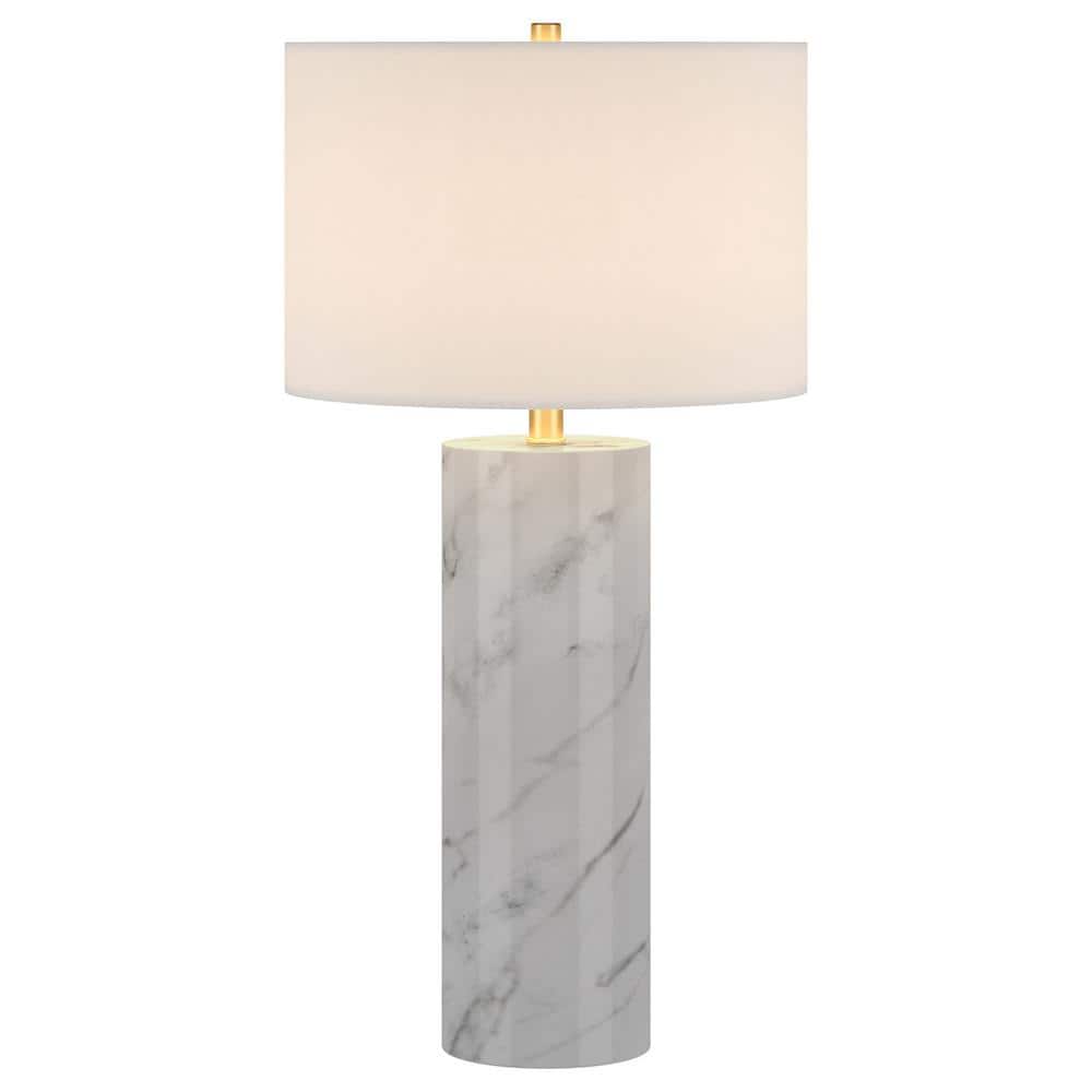 Elise 29.5 in. Marble and Brass Finish Table Lamp with Fabric Shade price history on PriceWatchPro