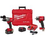M18 Fuel 18-Volt Lithium-Ion Brushless Cordless 1/2 in. Hammer Drill Driver Kit W/M18 FUEL 1/2 in. Impact Wrench