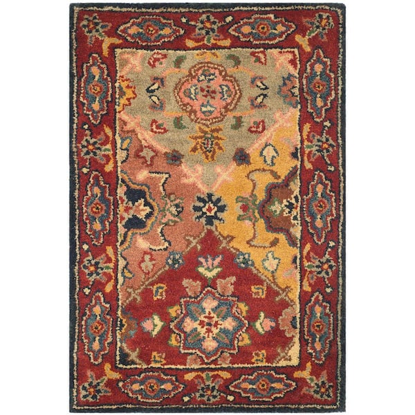 SAFAVIEH Heritage Red/Multi Doormat 2 ft. x 3 ft. Border Area Rug
