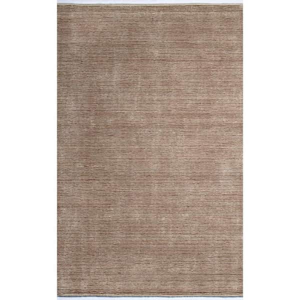 BASHIAN Contempo Beige/Cinnamon 5 ft. x 8 ft. (5 ft. x 7 ft. 6 in.) Striped Contemporary Area Rug