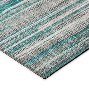 Waverly Blue 5 ft. x 7 ft. 6 in. Geometric Indoor/Outdoor Area Rug