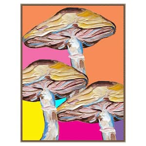 "Psychedelic Mushrooms" by Alice Straker 1-Piece Floater Frame Giclee Abstract Canvas Art Print 42 in. x 32 in.