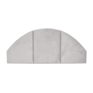 NoSom Gray Queen Upholstered Headboard with Sound Reducing Panel Arched
