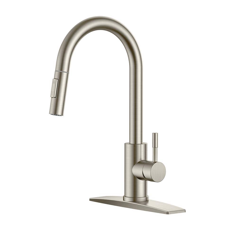 Single Handle Pull Down Sprayer Kitchen Faucet with 15.27 in. 360° Spout S