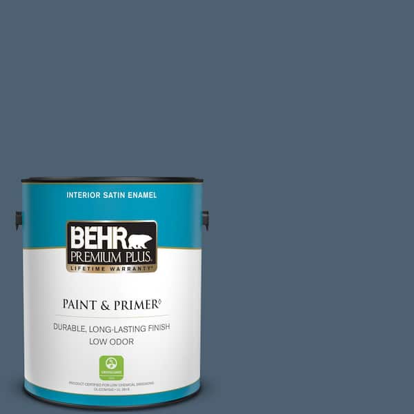 BEHR PREMIUM PLUS 1 gal. #PPU14-19 English Channel Satin Enamel Low Odor Interior Paint & Primer