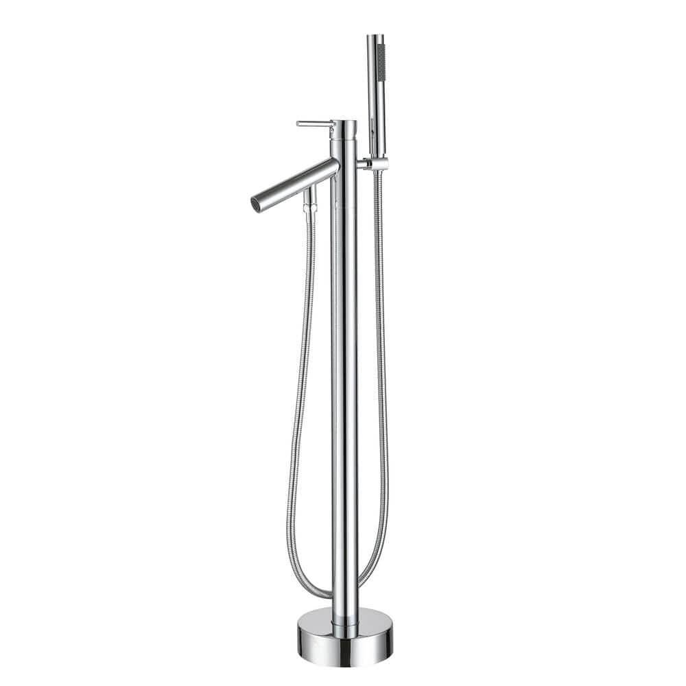 Single-Handle Floor-Mounted Freestanding Tub Faucet with Hand Shower in. Chrome price history on PriceWatchPro