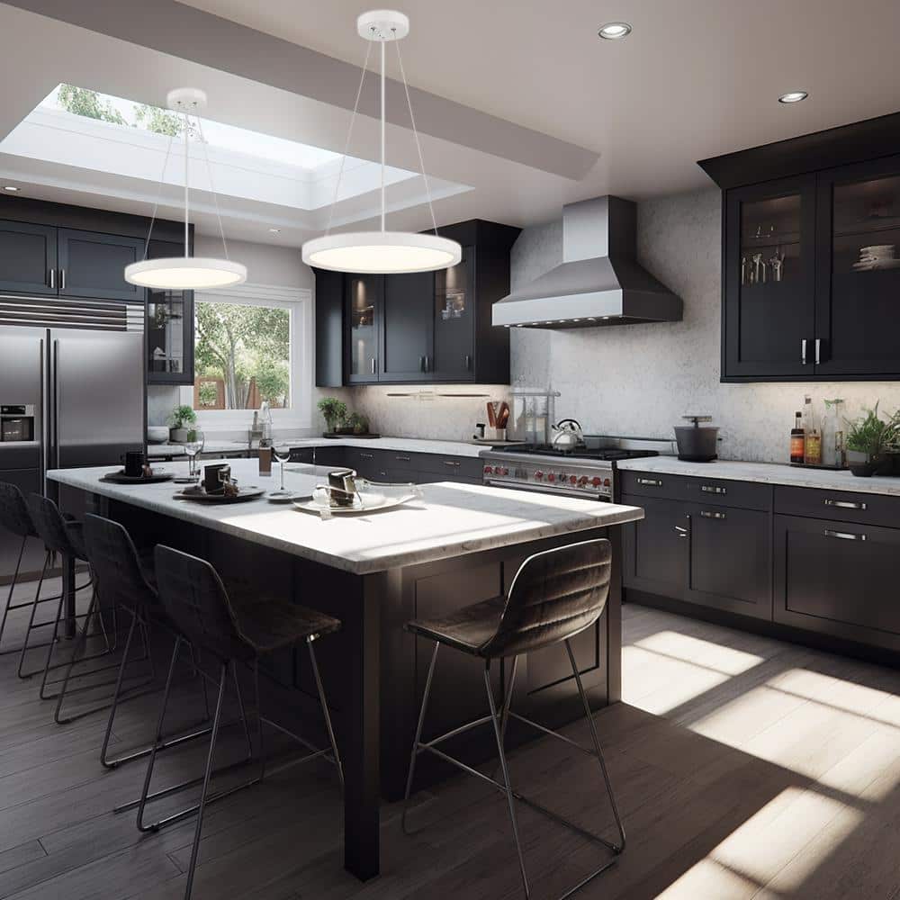 White Aluminum LED Indoor/Outdoor Pendant Light