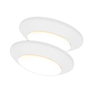 7 in. Matte White Slim LED Flush Mount 854 Lumens Soft White 3000K Indoor Bedroom Closet Kitchen Lighting (2-Pack)