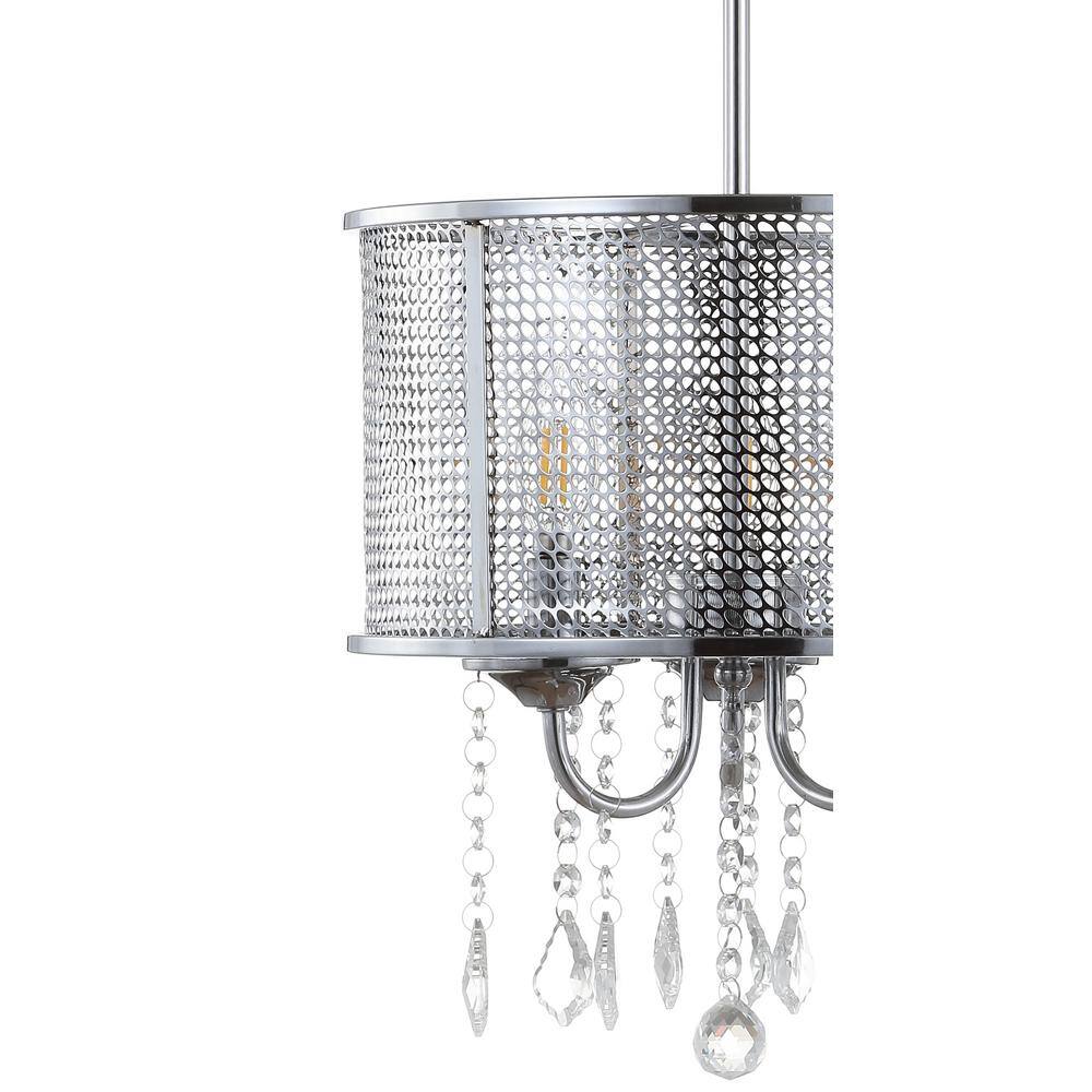 Avah 13" Chrome Polished Crystal Globe LED Pendant