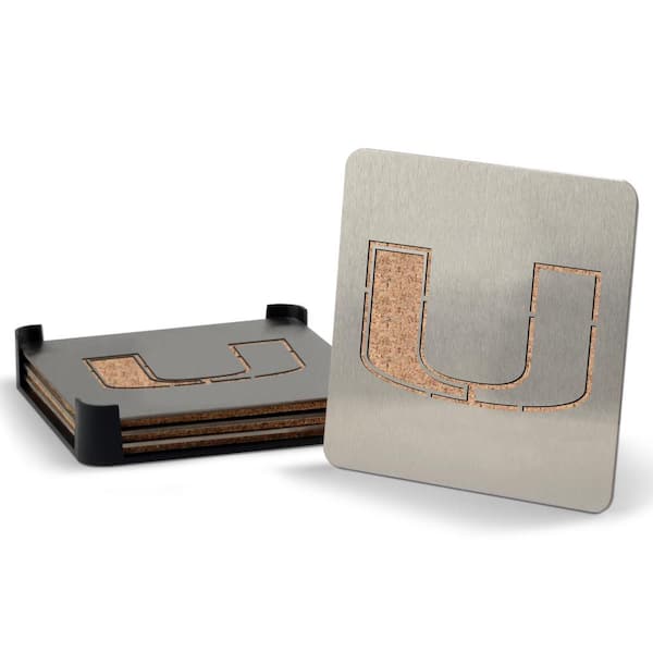 YouTheFan NCAA Miami Hurricanes 4 in. Metallics Coasters (Set of 4)