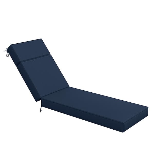 71 in. x 21 in. x 4 in. Premium Waterproof Chaise Lounge Cushion, All-Weather Replacement for Outdoor Chairs Navy Blue