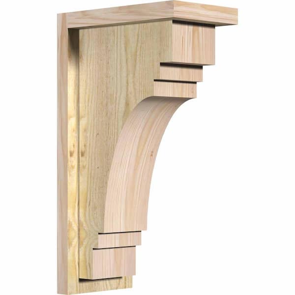 Ekena Millwork 6 in. x 10 in. x 18 in. Douglas Fir Pescadero Rough Sawn Corbel with Backplate