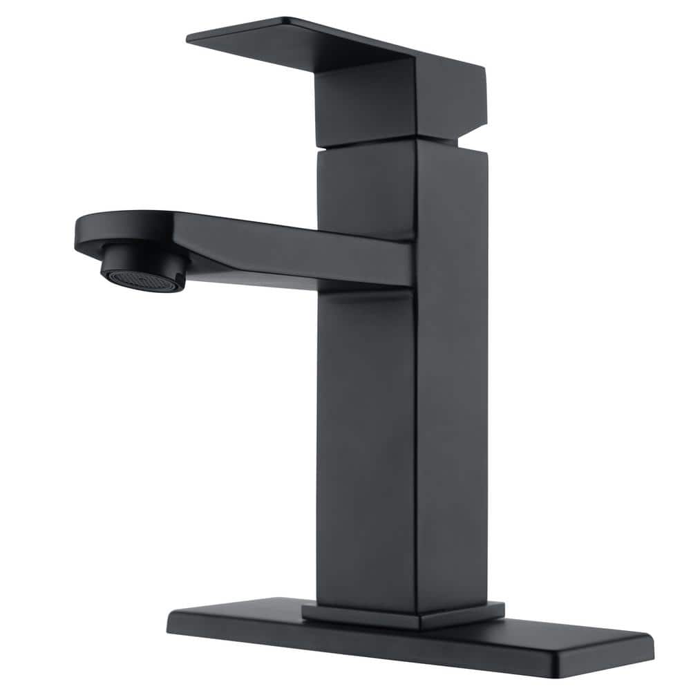Pia Ricco 1-Handle Single Hole Bathroom Faucet in Matte Black SGF ...