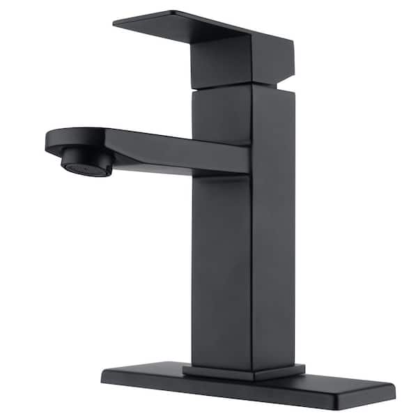 Pia Ricco 1-Handle Single Hole Bathroom Faucet in Matte Black
