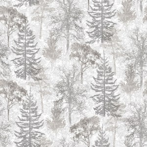 Evergreen Woodland Tree Design Wallpaper
