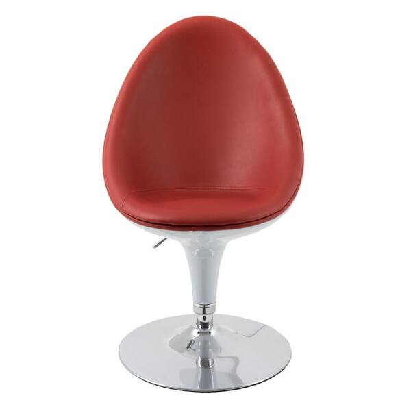 CorLiving Mod Modern Red and White Bonded Leather Adjustable Swivel Ellipse Chair