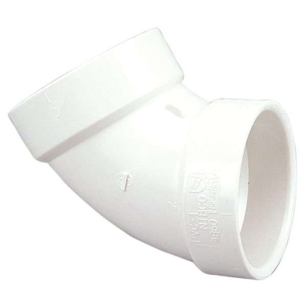 NIBCO 1-1/2 in. PVC DWV 60-Degree Hub x Hub Elbow