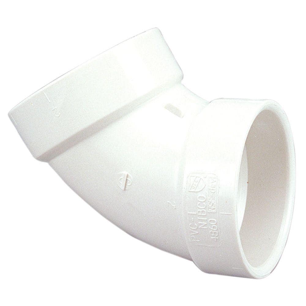 NIBCO 2 in. PVC DWV 60-Degree Hub x Hub Elbow Fitting C4860HD2 - The ...