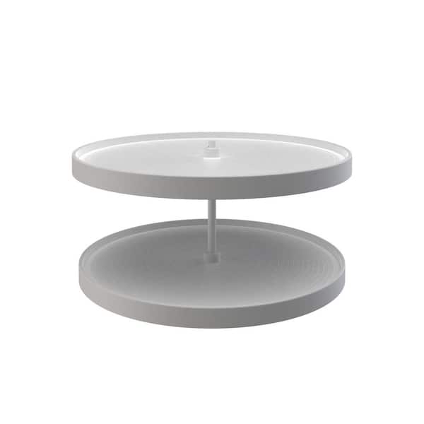 Rev-A-Shelf 18 in. H x 32 in. W x 32 in. D White Polymer Full Circle Bottom Mount 2-Shelf Lazy Susan Set