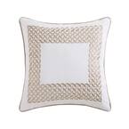 Tropical Plantation Tan and White Solid Hypoallergenic Down Alternative 18 in. x 18 in. Throw Pillow