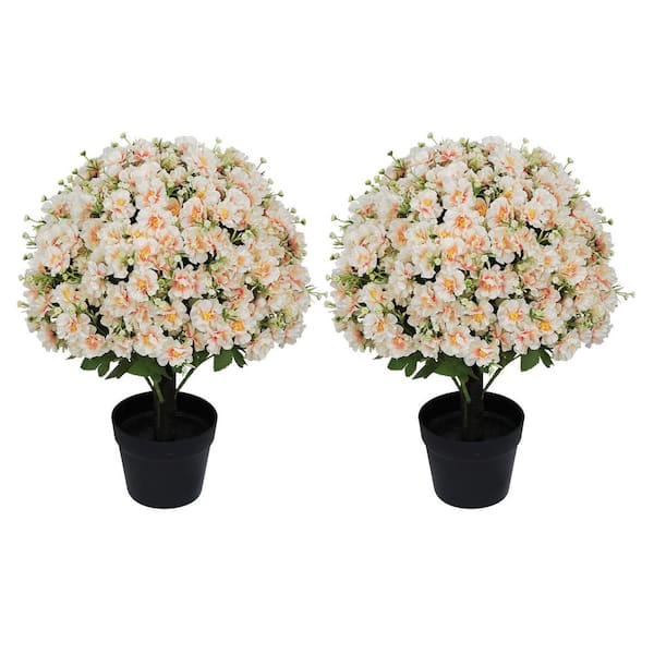 6 in. Multi-Colored Indoor Artificial Hydrangea Flower in Ceramic