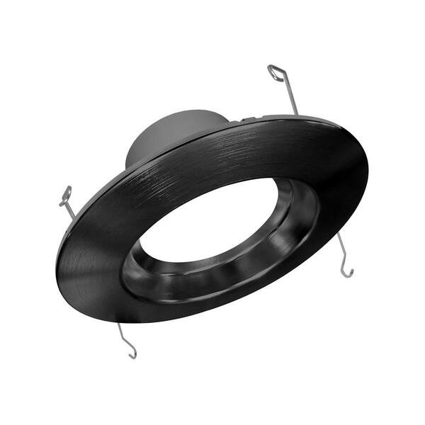 NICOR DCR56(v2) 6 in. 1200 Lumens Integrated LED Retrofit Black Recessed Trim Light, 2700K