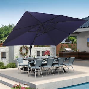 10 ft. x 13 ft. Patio Umbrella Aluminum Large Cantilever Umbrella for Garden Deck Backyard Pool in Navy Blue
