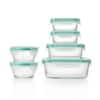 OXO Good Grips Smart Seal , 12 Piece Glass Container Set,Clear,Blue