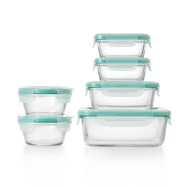 12 Piece Air Tight Food Storage Containers Set Clear Plastic Smart Seal