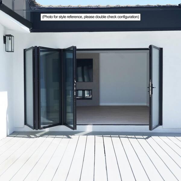 TEZA DOORS Teza 85 Series 144 in. x 80 in. Matte Black 1 Right 3