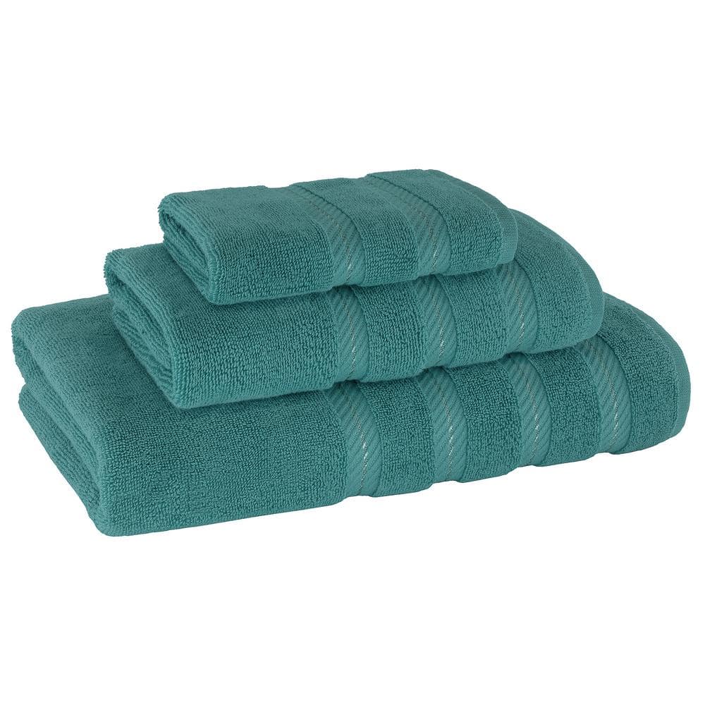Luxurious Teal Turkish Cotton 3-Piece Towel Set