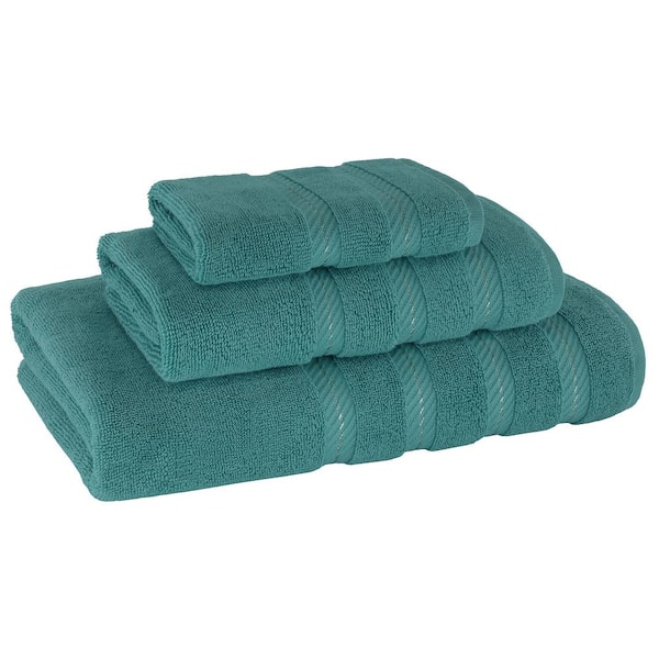 American Soft Linen Bath Towel Set 100% Turkish Cotton 3 Piece Towels for Bathroom- Colonial Blue