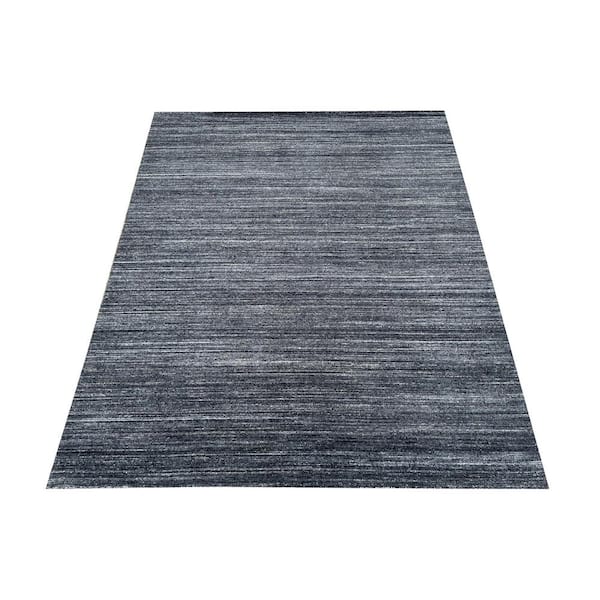 Swind Oriental Hand-Tufted Wool Charcoal/Ivory Area Rug