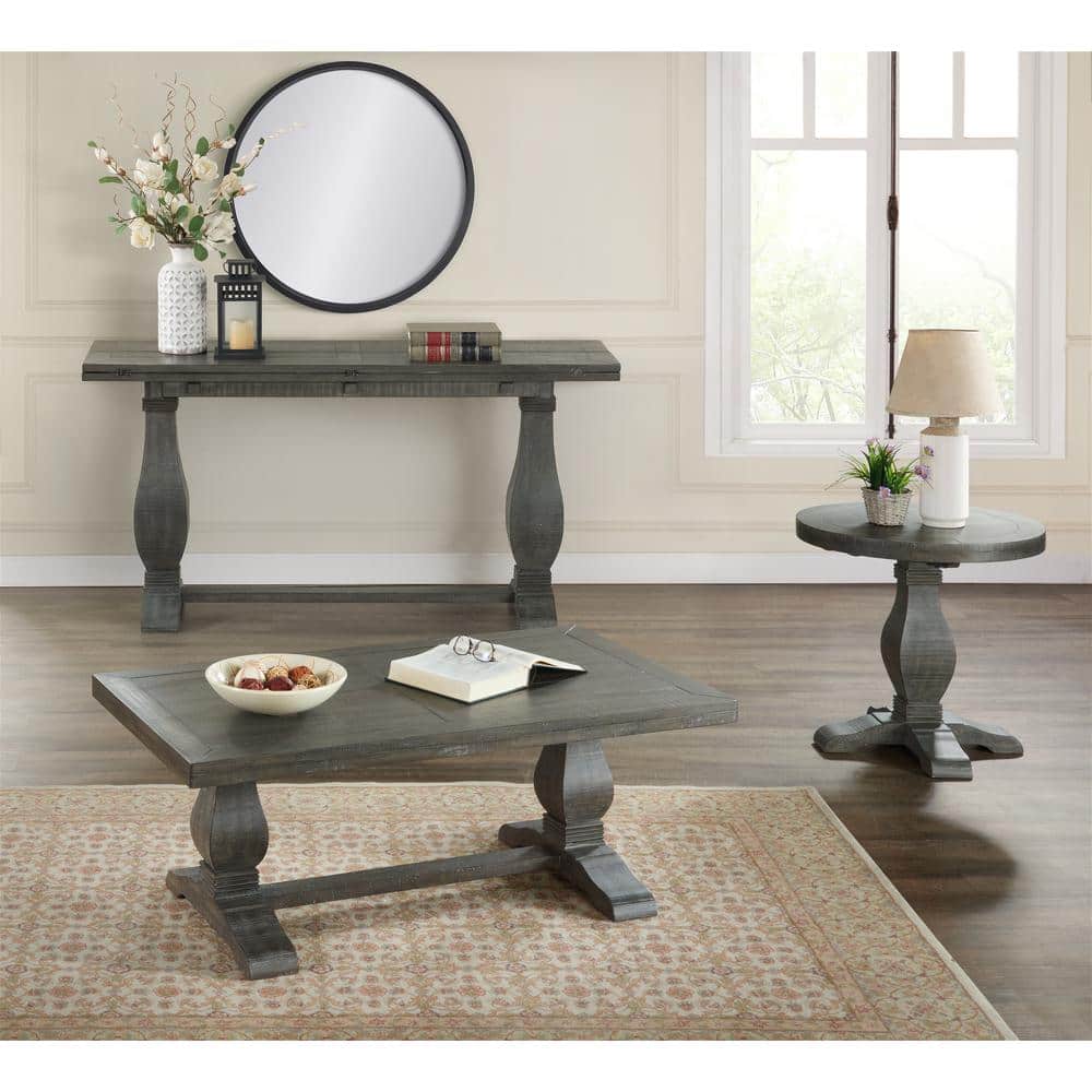 Napa Pedestal Reclaimed Pine Coffee Table in Reclaimed Natural and White