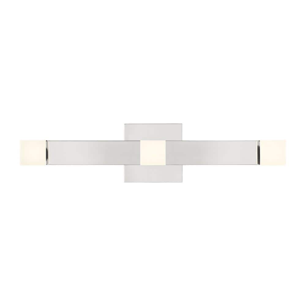 Brander 20.88 in. 3-Light Chrome LED Large Vanity Light Bar with Frosted Acrylic Shades price history on PriceWatchPro