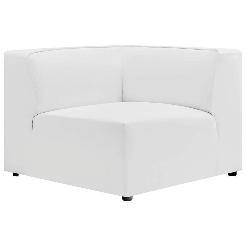 MODWAY Mingle 37 in. White Faux Leather 1-Seat Corner Chair Sofa  EEI-4625-WHI - The Home Depot
