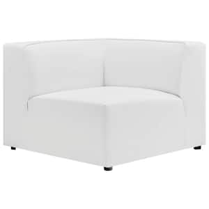 Mingle 37 in. White Faux Leather 1-Seat Corner Chair Sofa
