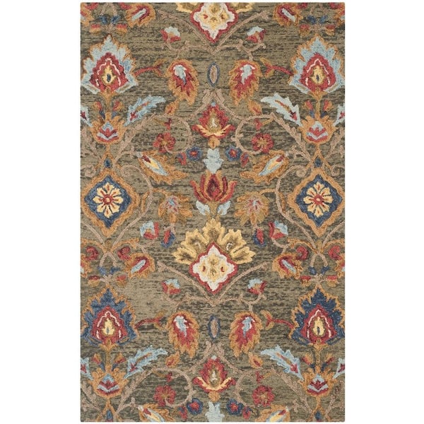 SAFAVIEH Blossom Green/Multi 5 ft. x 8 ft. Area Rug