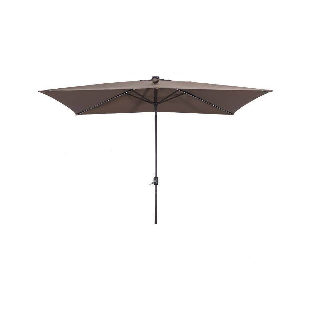 10 ft.x 7 ft. Rectangle Solution-Dyed Fabric Aluminum Market Patio Umbrella