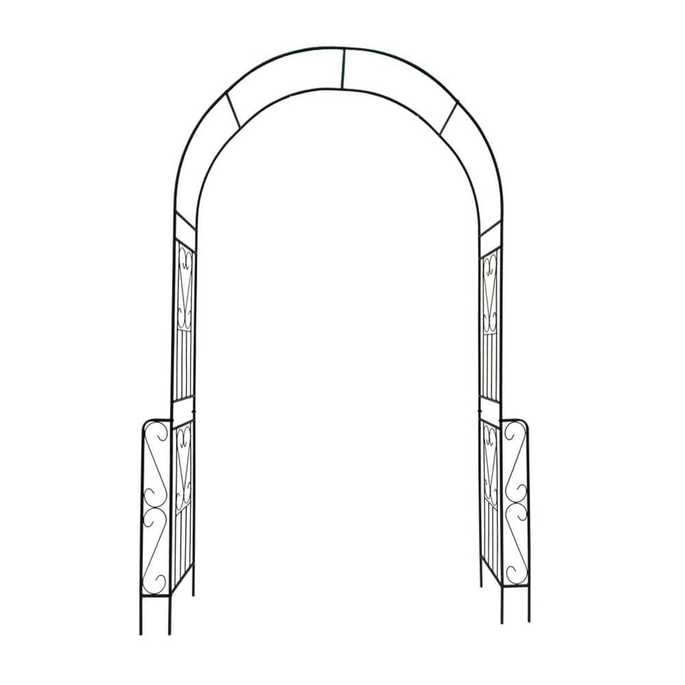94.5 in. Metal Garden Arch Trellis Climbing Plants Support in Black