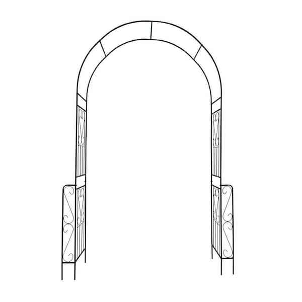 Unbranded 94.5 in. Metal Garden Arch Trellis Climbing Plants Support in Black