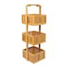 Bunpeony 2-Tier Bamboo Storage Caddy Bathroom Shelf with 2 Hooks ZY1K0078 -  The Home Depot