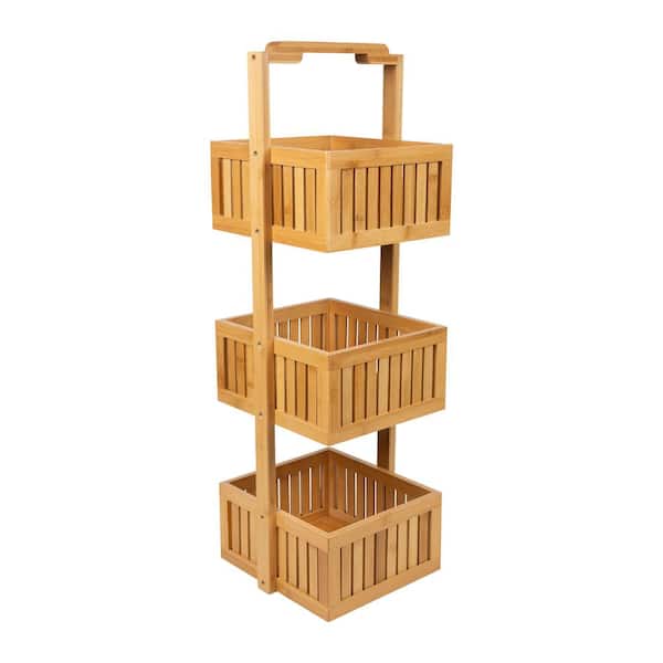 10 Compartment Bamboo Organizer- Desk Caddy-Bathroom Countertop Storage- Office Accessory Tray-Natural Wood by Lavish Home - Bed Bath & Beyond -  27812636