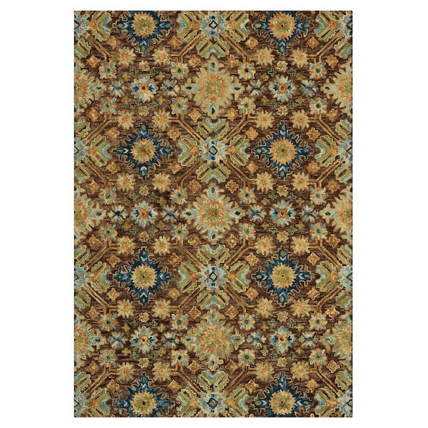 Jackson 5 x 8 Brown Traditional Pattern Area Rug for High Traffic Living Room Dining Room Bedroom