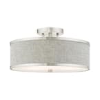Park Ridge 3 Light Brushed Nickel Semi Flush Mount