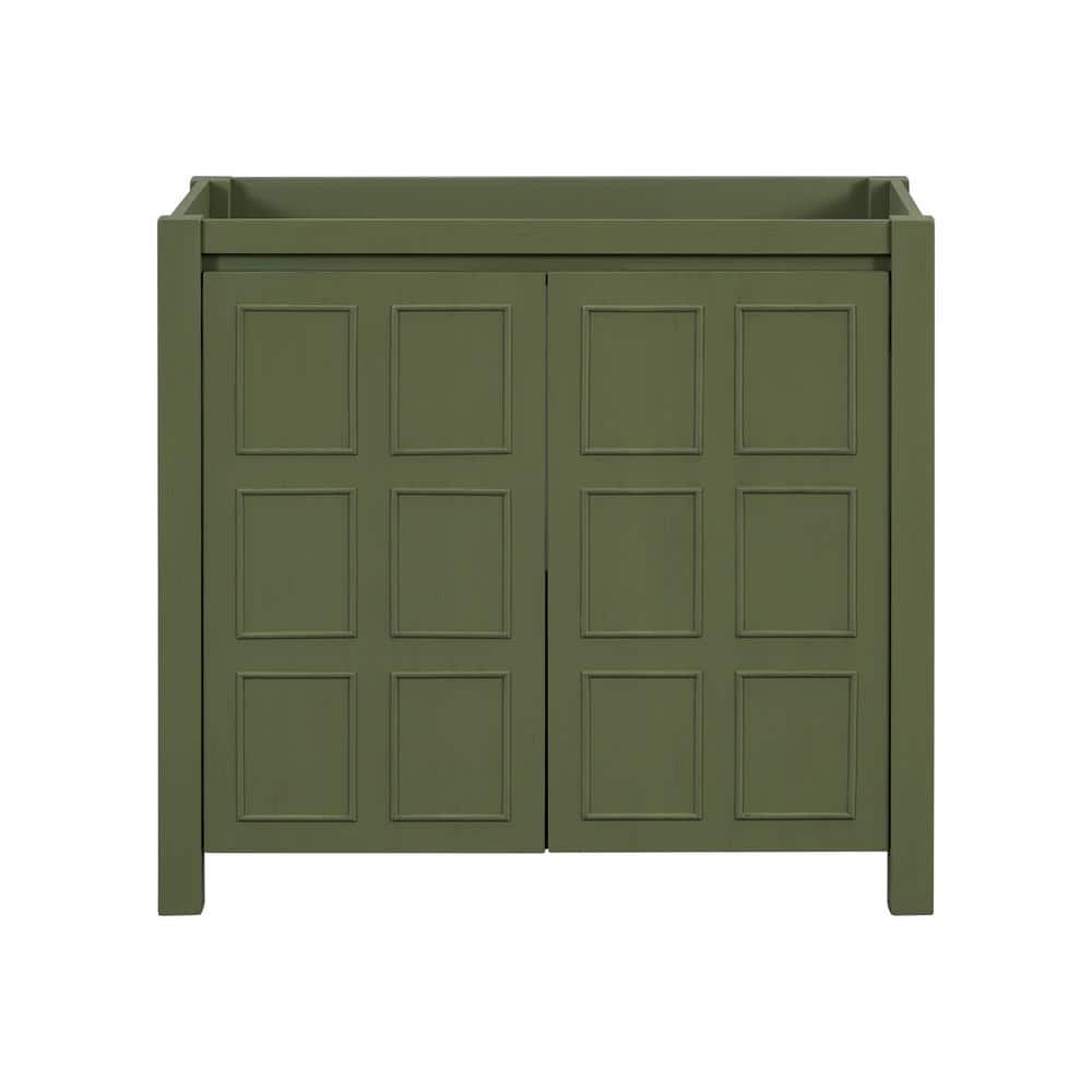 35.6 in. W x 17.9 in. D x 33 in. H Bath Vanity Cabinet without Top in Green